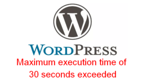 maximum execution time of 30 seconds exceeded